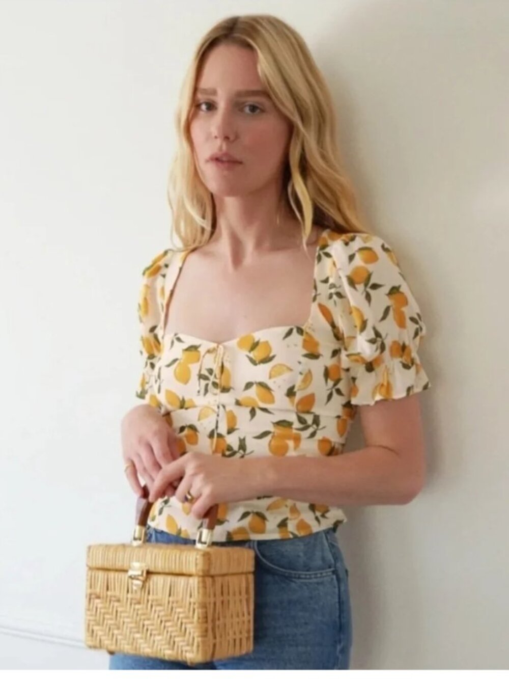NWT Reformation Delevan Top in Lemonade Size 2